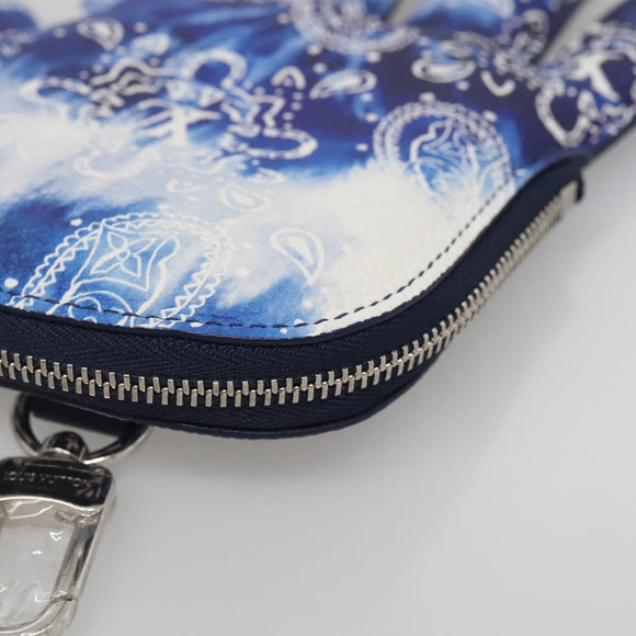 LOUIS VUITTON Monogram Bandana HIGH 5 Pouch White Blue M81410 LV Auth 142343M