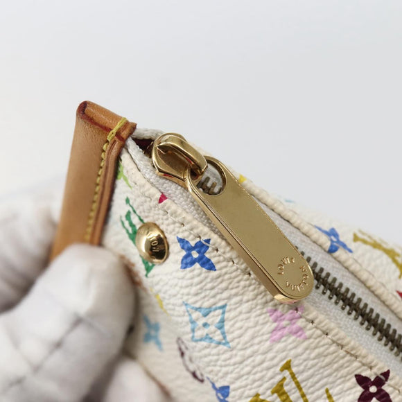 LOUIS VUITTON Monogram Multicolor Berlango Münztasche Weiß M58028 Auth 142348V