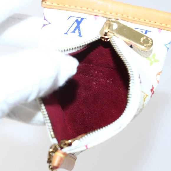 LOUIS VUITTON Monogram Multicolor Berlango Münztasche Weiß M58028 Auth 142348V