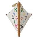 LOUIS VUITTON Monogram Multicolor Berlango Münztasche Weiß M58028 Auth 142348V-2