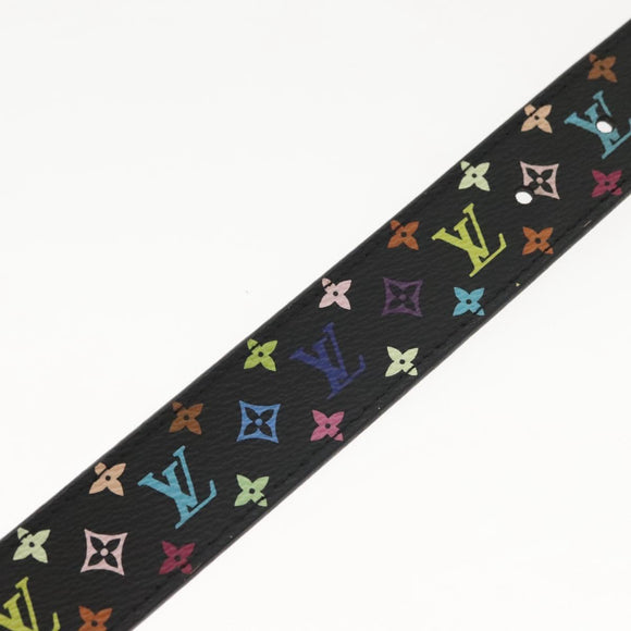 LOUIS VUITTON Multicolor Ceinture LV Cut Belt Black M6890 LV Auth 142353V