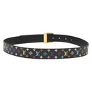 LOUIS VUITTON Multicolor Ceinture LV Cut Belt Black M6890 LV Auth 142353V-2
