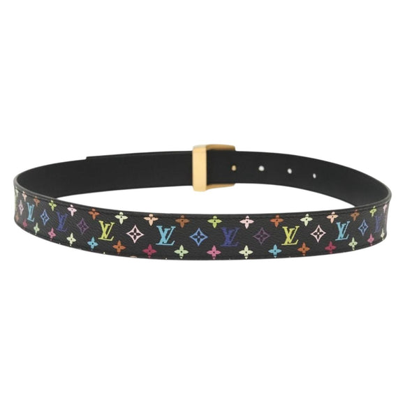 LOUIS VUITTON Multicolor Ceinture LV Cut Belt Black M6890 LV Auth 142353V