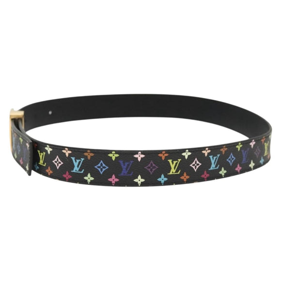 LOUIS VUITTON Multicolor Ceinture LV Cut Belt Black M6890 LV Auth 142353V