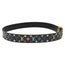 LOUIS VUITTON Multicolor Ceinture LV Cut Belt Black M6890 LV Auth 142353V-4