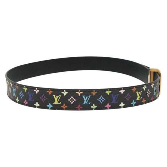 LOUIS VUITTON Multicolor Ceinture LV Cut Belt Black M6890 LV Auth 142353V