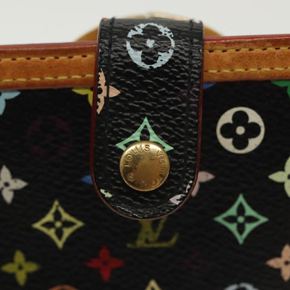 LOUIS VUITTON Multicolor Portefeuille Viennois Wallet Black M92988 Auth 142355