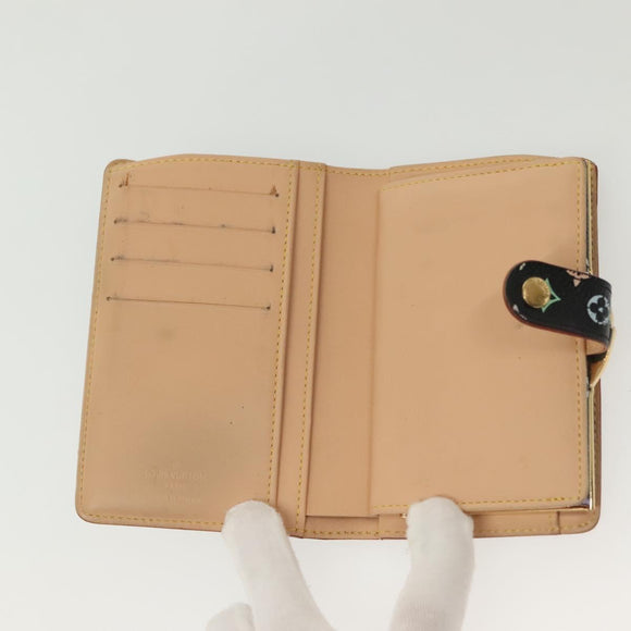 LOUIS VUITTON Multicolor Portefeuille Viennois Wallet Black M92988 Auth 142355