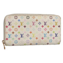 LOUIS VUITTON Monogram Multicolor Zippy Wallet Wallet White M60241 Auth 142356-1