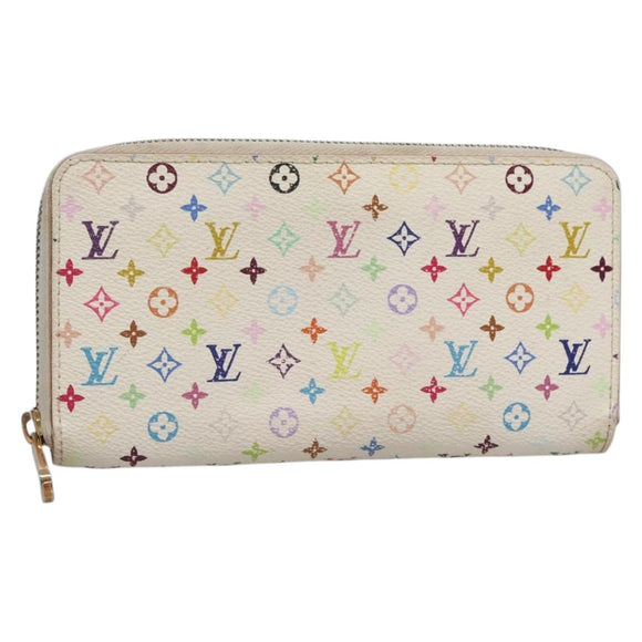 LOUIS VUITTON Monogram Multicolor Zippy Wallet Wallet White M60241 Auth 142356
