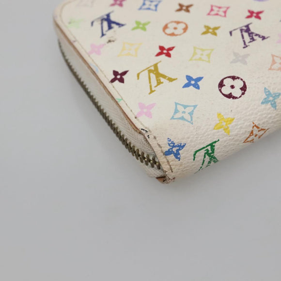 LOUIS VUITTON Monogram Multicolor Zippy Wallet Wallet White M60241 Auth 142356