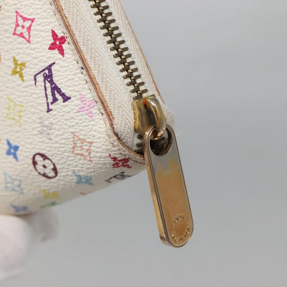 LOUIS VUITTON Monogram Multicolor Zippy Wallet Wallet White M60241 Auth 142356