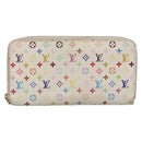 LOUIS VUITTON Monogram Multicolor Zippy Wallet Wallet White M60241 Auth 142356-13