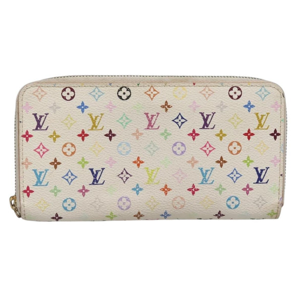 LOUIS VUITTON Monogram Multicolor Zippy Wallet Wallet White M60241 Auth 142356