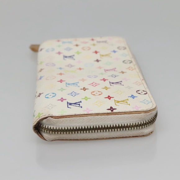 LOUIS VUITTON Monogram Multicolor Zippy Wallet Wallet White M60241 Auth 142356