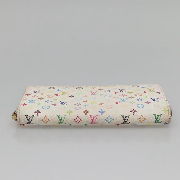 LOUIS VUITTON Monogram Multicolor Zippy Wallet Wallet White M60241 Auth 142356