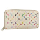 LOUIS VUITTON Monogram Multicolor Zippy Wallet Wallet White M60241 Auth 142357-1