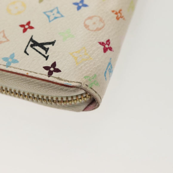 LOUIS VUITTON Monogram Multicolor Zippy Wallet Wallet White M60241 Auth 142357