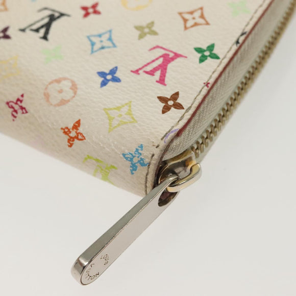 LOUIS VUITTON Monogram Multicolor Zippy Wallet Wallet White M60241 Auth 142357