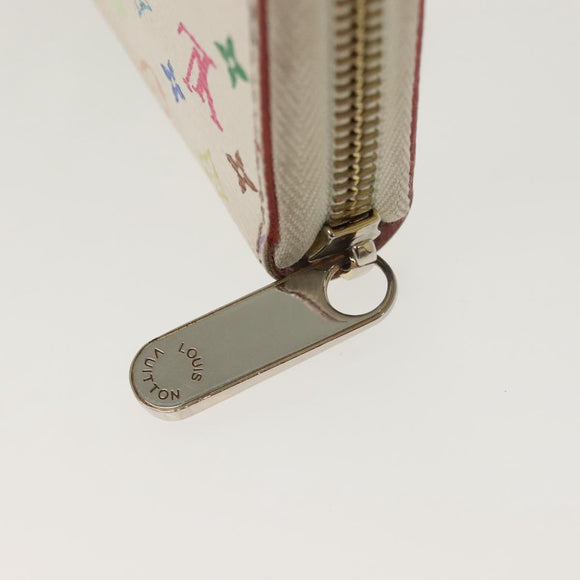 LOUIS VUITTON Monogram Multicolor Zippy Wallet Wallet White M60241 Auth 142357