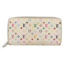 LOUIS VUITTON Monogram Multicolor Zippy Wallet Wallet White M60241 Auth 142357-13