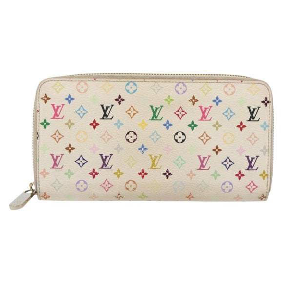 LOUIS VUITTON Monogram Multicolor Zippy Wallet Wallet White M60241 Auth 142357