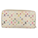 LOUIS VUITTON Monogram Multicolor Zippy Wallet Wallet White M60241 Auth 142357-2