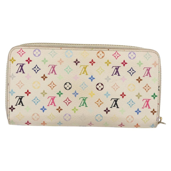 LOUIS VUITTON Monogram Multicolor Zippy Wallet Wallet White M60241 Auth 142357