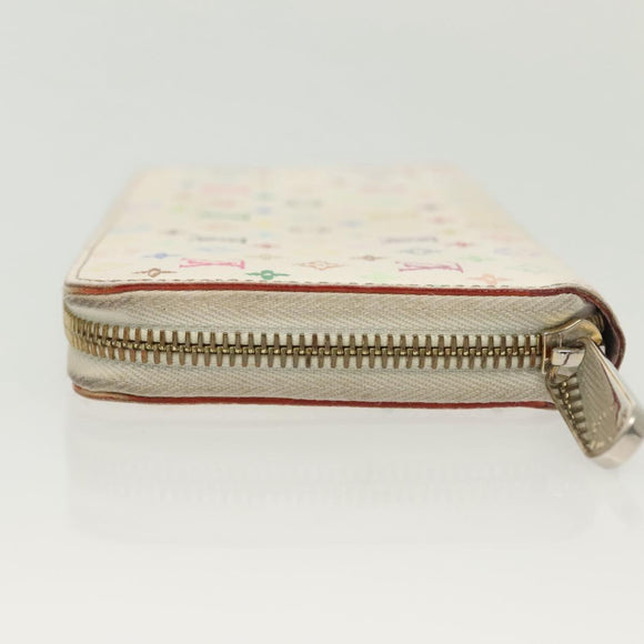 LOUIS VUITTON Monogram Multicolor Zippy Wallet Wallet White M60241 Auth 142357