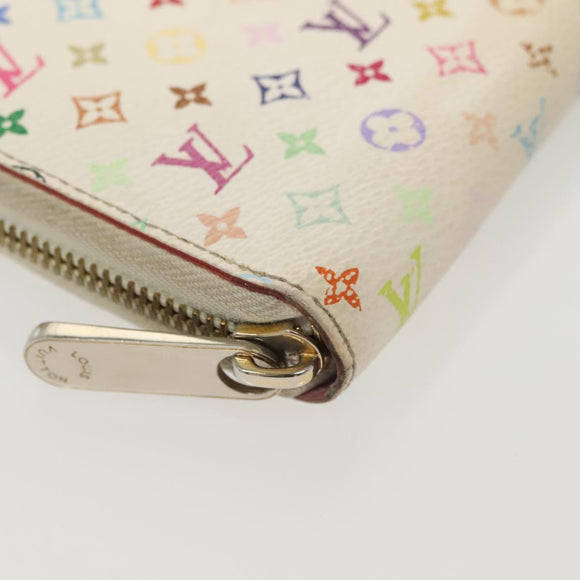 LOUIS VUITTON Monogram Multicolor Zippy Wallet Wallet White M60241 Auth 142357