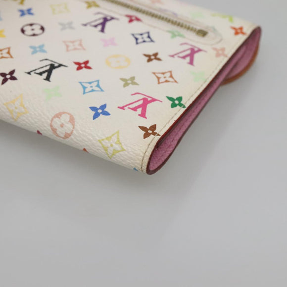 LOUIS VUITTON Multicolor Portefeuille Eugenie Wallet White M60053 LV Auth 142358