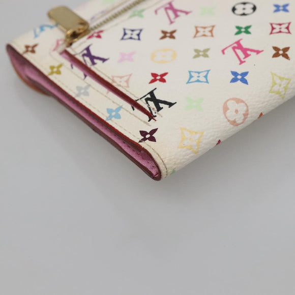 LOUIS VUITTON Multicolor Portefeuille Eugenie Wallet White M60053 LV Auth 142358