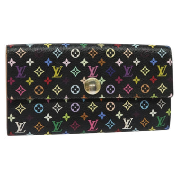 LOUIS VUITTON Multicolor Portefeiulle Sarah Long Wallet Black M60668 Auth 142359