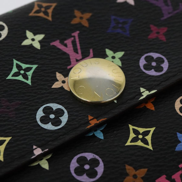 LOUIS VUITTON Multicolor Portefeiulle Sarah Long Wallet Black M60668 Auth 142359