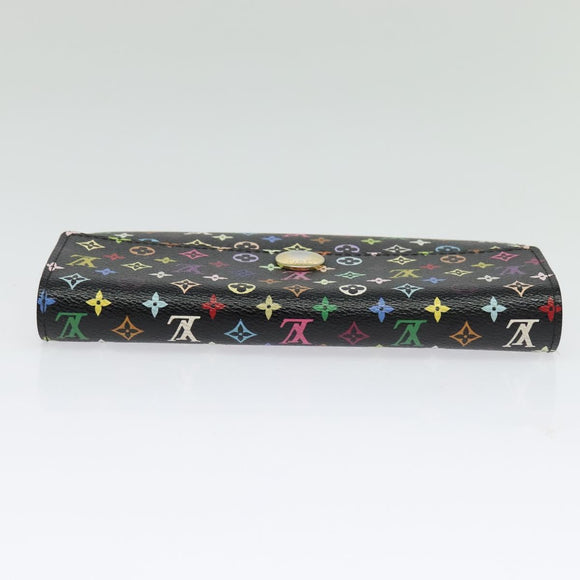 LOUIS VUITTON Multicolor Portefeiulle Sarah Long Wallet Black M60668 Auth 142359