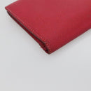 HERMES Wallet Leather Red Silver Auth 142361-11