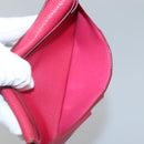 HERMES Wallet Leather Red Silver Auth 142361-17