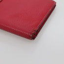 HERMES Wallet Leather Red Silver Auth 142361-8