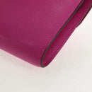 HERMES Constance Compact Wallet Leather Purple pink Auth 142362M-17