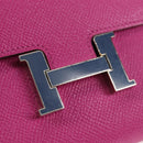 HERMES Constance Compact Wallet Leather Purple pink Auth 142362M-18