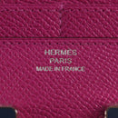 HERMES Constance Compact Wallet Leather Purple pink Auth 142362M-20