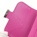 HERMES Constance Compact Wallet Leather Purple pink Auth 142362SAM-8