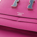 HERMES Constance Compact Wallet Leather Purple pink Auth 142362M-21