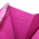 HERMES Constance Compact Wallet Leather Purple pink Auth 142362M-11