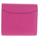 HERMES Constance Compact Wallet Leather Purple pink Auth 142362M-2