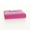 HERMES Constance Compact Wallet Leather Purple pink Auth 142362M-5