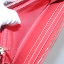 CHANEL Matelasse Long Wallet Caviar Skin Pink Gold CC Auth 142363-19