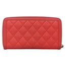 CHANEL Matelasse Long Wallet Caviar Skin Pink Gold CC Auth 142363-3