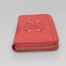 CHANEL Matelasse Long Wallet Caviar Skin Pink Gold CC Auth 142363-5