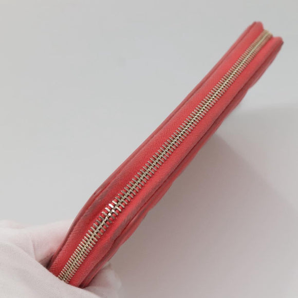 CHANEL Matelasse Long Wallet Caviar Skin Pink Gold CC Auth 142363